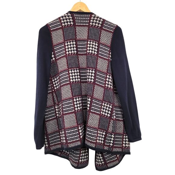 Talbots Cardigan Sweater Women's Large Plaid 100% Merino Wool Work Wear Cozy - Picture 2 of 6